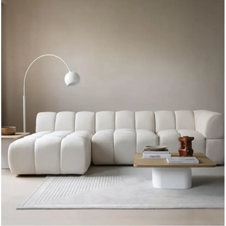 Poppins Wool living room sectional modular L-shape sofa