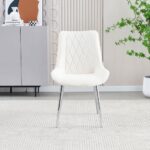 Marbella white pu faux leather dining chair with silver chrome legs 3 510x510
