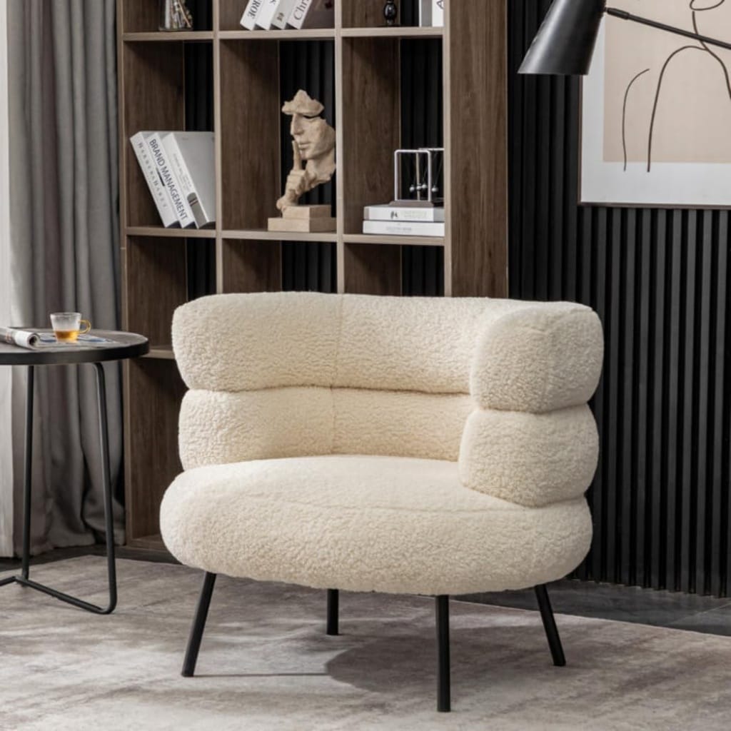 Exclusive Polyester Barrel Chair Sherpa Fabric Accent Chair Comfy Tufted.jpg