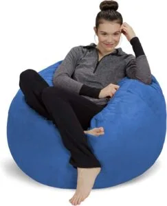 Poppins HOME Balloon Bean Bag Chair – Ultra Soft & Cozy Lounger for Teens, Kids & Adults, Lightweight & Durable (French Blue)
