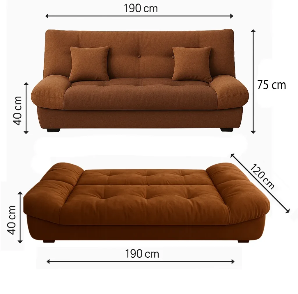 Sofa size brown